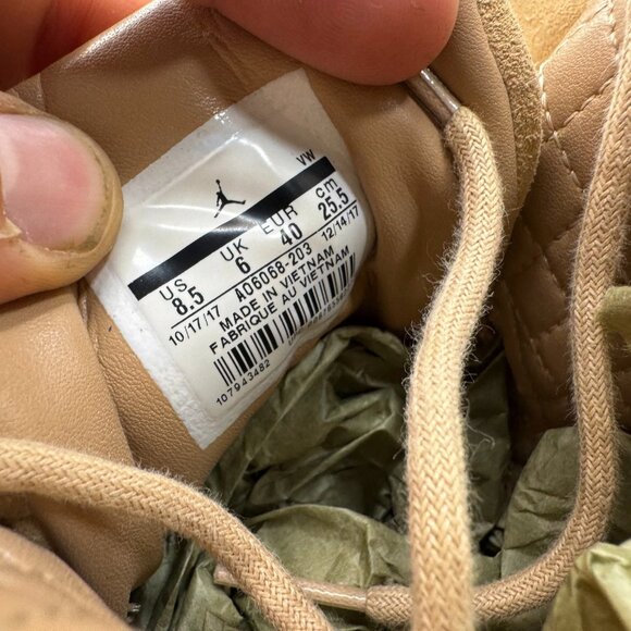 Size‎ 8.5 Nike Air Jordan 12 XII Womens Vachetta Tan Gold Sail Shoes AO6068-203 - Picture 10 of 12